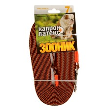 Kaponnoye zonik leash with double latex thread, 7 m x 2 cm, orange