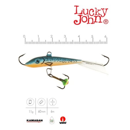 Balancir Lucky John Fin 4 + tee, 6 cm, color 53 blister-1