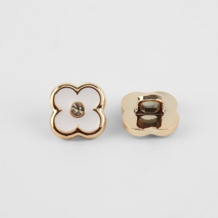 A set of buttons on the leg, d = 13 mm, 10 pcs, white/gold color-2