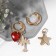Earrings with the removable element "Transformer" Journey, red color in gold