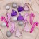 Set of jewelry plastic 18 pcs "Evening of a miracle" silver lilac