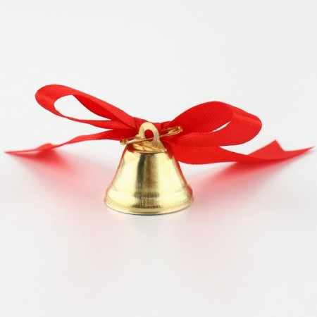 A bell on a pin with a bow for graduation, red, d = 2.6 cm-1