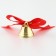 A bell on a pin with a bow for graduation, red, d = 2.6 cm