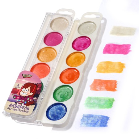 Watercolor pearl "Gravity Folz", 6 colors, without brush-5