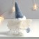 Interior doll "Angel in a fur coat made of grass, in a blue cap and boots" 30x15x5 cm