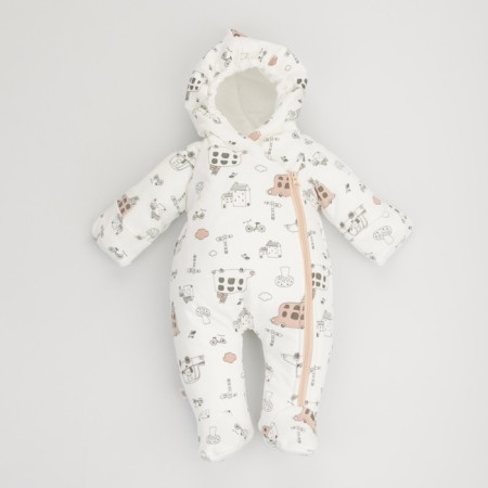 Kinderlitto children's overalls “New Assorted. Buses ", height 56-62 cm, beige color-1