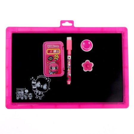 The board is magnetic double -sided, under the marker and chalk, chalk 3 pcs. in a typewriter, marker, magnets 2 pcs., Mix color-2