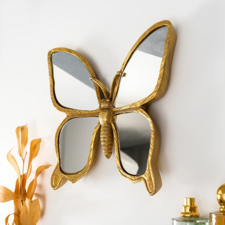 Panel interior polystone "Mirror butterfly" gold 25x3x23 cm-1