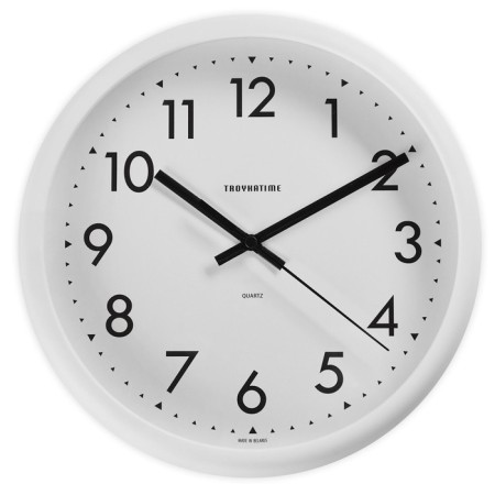 Watching clock, series: classic, smooth move, d-24.5 cm, thickness 5.5 cm, white