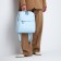 Women's backpack made of artificial leather with lightning, 2 pockets, blue color