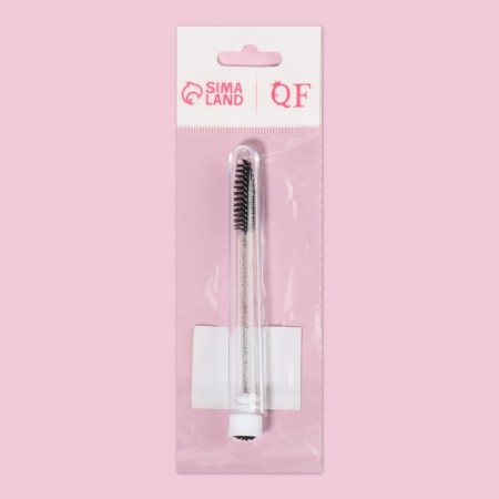 Brush for eyebrows and eyelashes, 10.8 cm, in case, black/transparent color-5