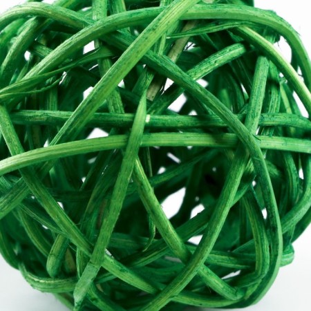 A set of 2 wicker balls from a vine without bells, 5 cm, blue/green-1