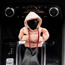 Czech on the lever of the gearbox, hoodies, pink