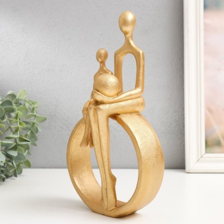 Souvenir Polystone "Fathers and children. Abstraction" Gold 7.5x14.3x26 cm-2