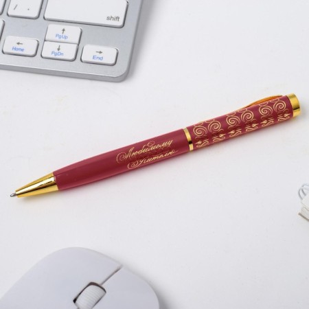 Pen in the case "beloved teacher", metal, blue paste, 1.0 mm-3