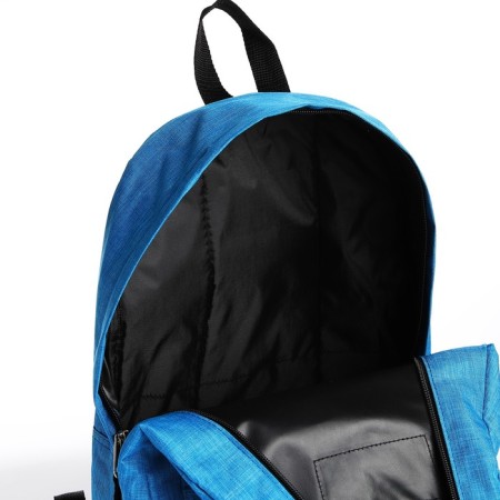School backpack of textiles with lightning, external pocket, blue color-5