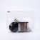 Cosmetic bag with zip-skating, milk/transparent color