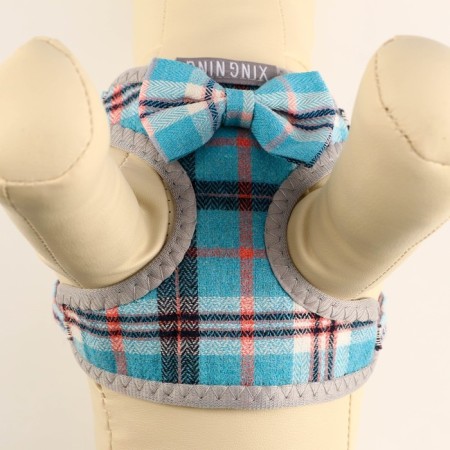A set of ammunition with a soft harness, leash 120 x 1 cm, Osh 28-54 cm, OG 36-60 cm, gray-blue.-5
