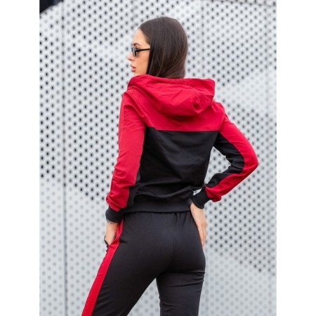 Female ishomine is a suit, size 46, black color, burgundy-2