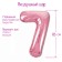Foil ball 40 "Number 7", Flamingo color, Slim