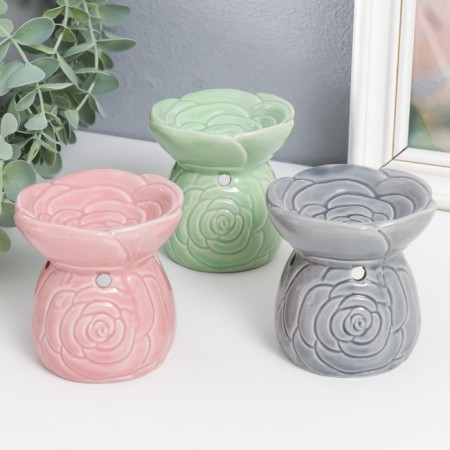 Aroma lamp ceramics "Tender rose" mix 8x8x8 cm