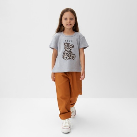 Children's T-shirt KAFTAN LOVE R.32 (110-116 cm), gray-4