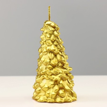 New Year's candle "Christmas tree" 10x5cm, gold-2