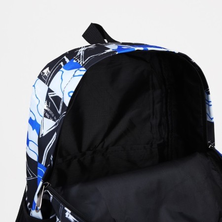 School backpack from textiles on lightning, 3 pockets, blue color-5