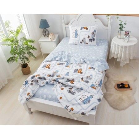 Children's kit with a blanket "City", size 160x220 cm, 160x230 cm, 50x70 cm-2