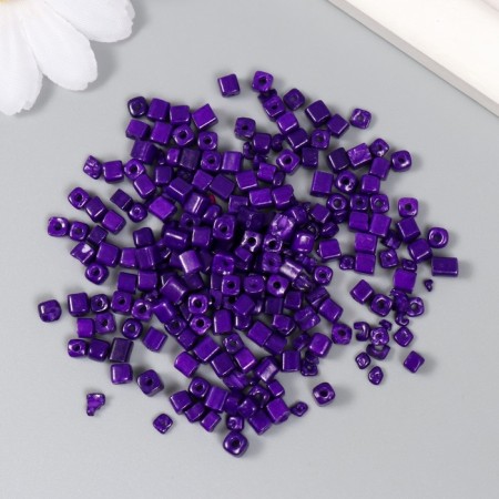 Cube glass bees 4x4 mm "brightness. Sapphire" set 20 g-1