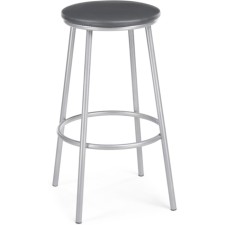 Barrier stool Drezegomad metal/eco -leather, gray/gray 41x41x75 cm