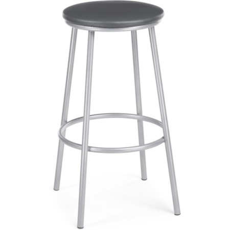 Barrier stool Drezegomad metal/eco -leather, gray/gray 41x41x75 cm