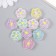 Busina Plastic "Flower with colored staging" matte mix 2x2x0.8 cm