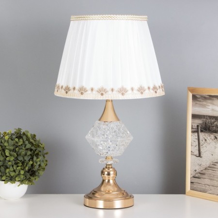Table lamp "Rose" 1x40W E27+backlight, gold 30x30x55cm