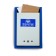 Mail box with a lock, vertical "coat of arms", blue