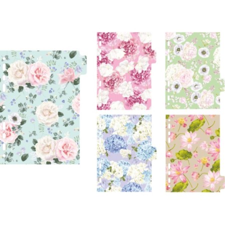 Separator of sheets A5 (210 x 165 mm) color, 5 sheets, "Devente. Bloom Garden" laminated coated cardboard 210 grams, with a pattern, individual packaging