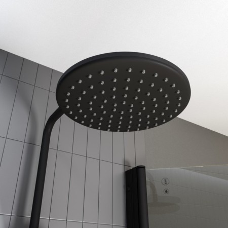 Shower system IDDIS RAY, with the upper watering can, black matte-3