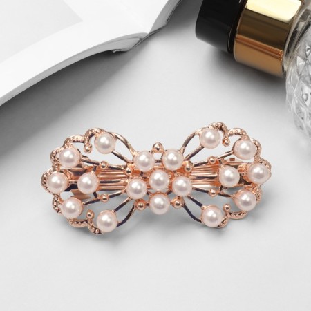 Halfish hair clip "Loury" bow, 6.5 cm