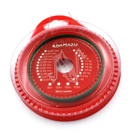 The leash material Namazu 1x7. d = 0.30 mm, l = 5 m, green
