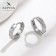 Cooping earrings Xuping Mini, D = 1.3 cm, white color in silver