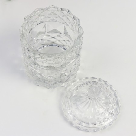 Casket glass cylinder "rhombics and dome" transparent 16x8.5x8.5 cm-2