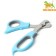 Middle scissors are medium with an emphasis for a finger, blue with gray