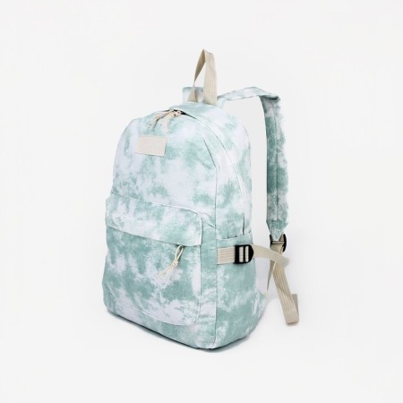 Young backpack from textiles on lightning, 3 pockets, green color-2