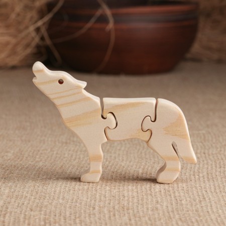 Harvesting for creativity mini puzzles "wolf", wood, 9.5x7 cm