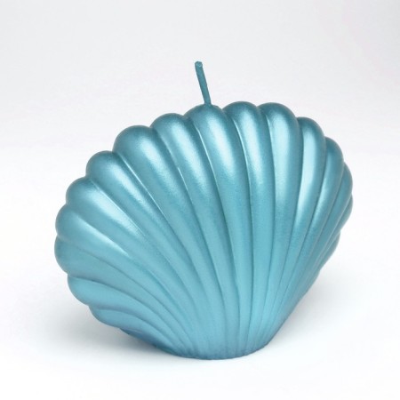 Figure candle "shell", 4x9x6.5 cm, turquoise-1