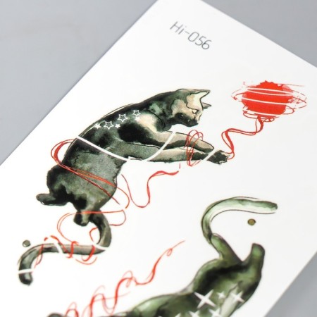 Tattoo on the body phosphorus "cat pranks" mix 6x10.5 cm-3