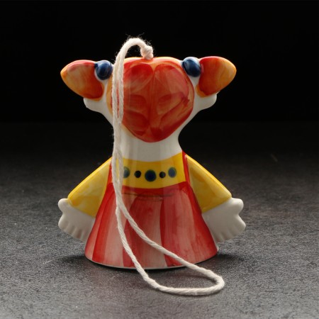 Porcelain bell "Girl", copyright painting, 9 cm-2