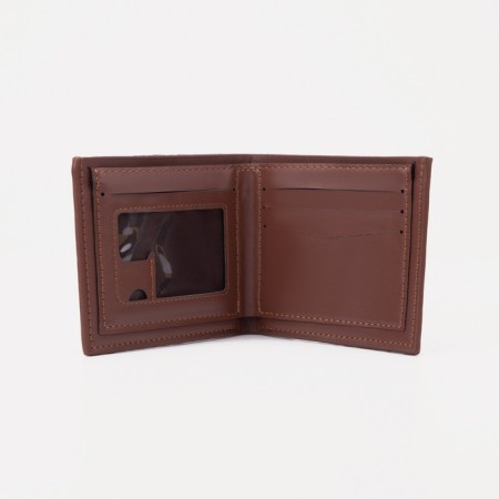 Male purse without a fastener, department for bills, for maps, color light brown-2