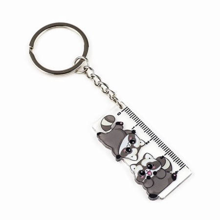 Keychain ruler for keys "raccoon", 2.9 x 10 cm-1