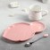 Tea couple ceramic "leaf", 3 objects: a cup 320 ml, a saucer 25.5 × 16 cm, a spoon, pink color